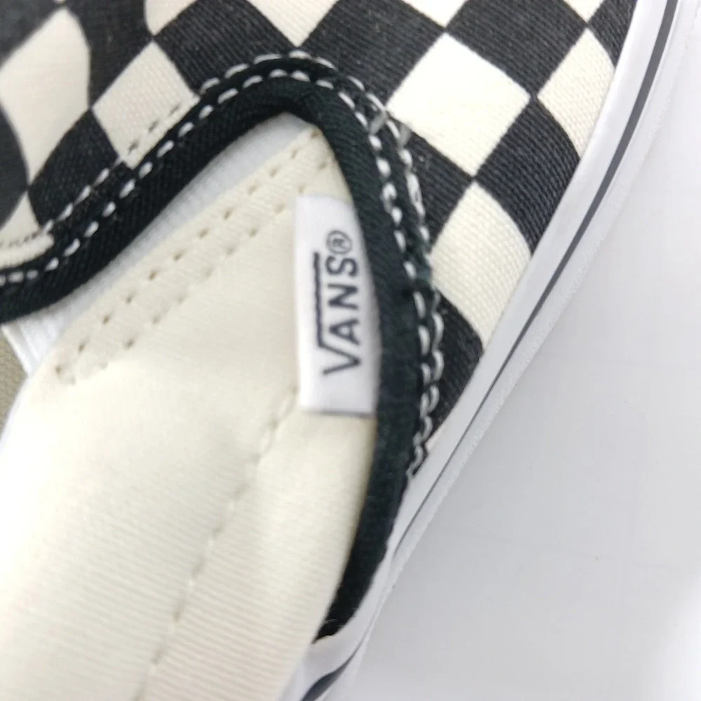 Vans Classic Slip-On Checkerboard Black White Sneakers Mens 9 Womens 10.5